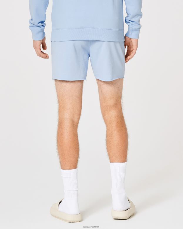 Bottoms Hollister Men Terry Fleece Logo Shorts 5\\ 488201168 Light Blue